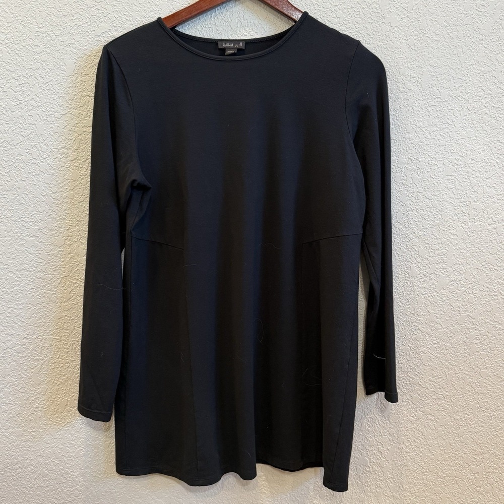 J. Jill Wearever Collection Womens Black Long Sleeve Tunic Top Size S Small